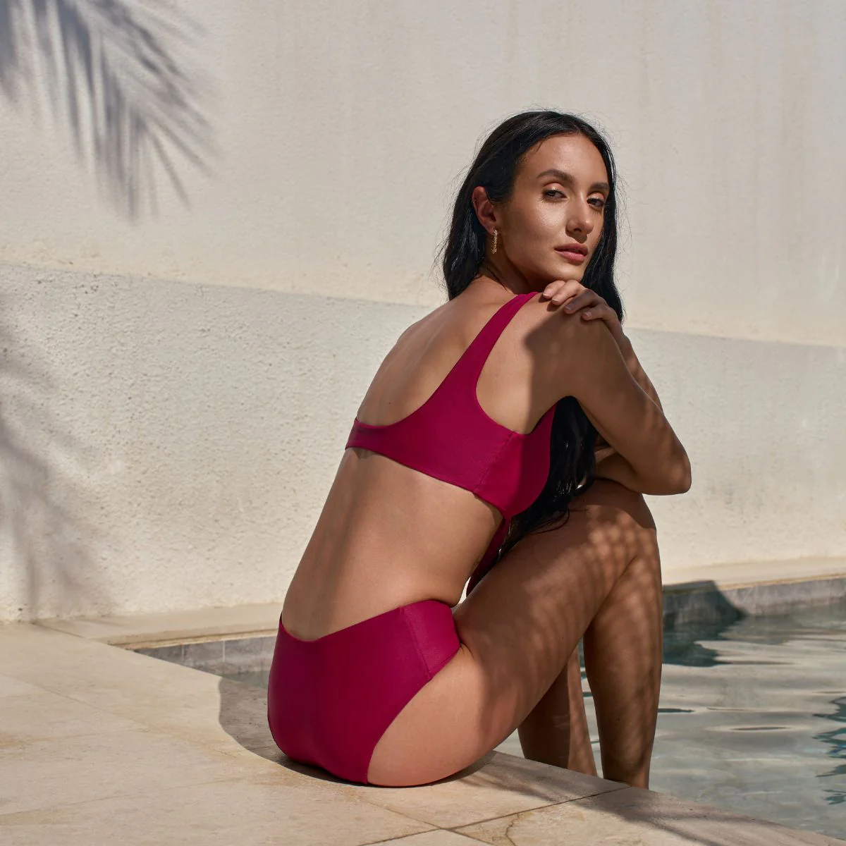 Rosa Lift Up Bikini - Top and Bottom - Burgundy - Image 2